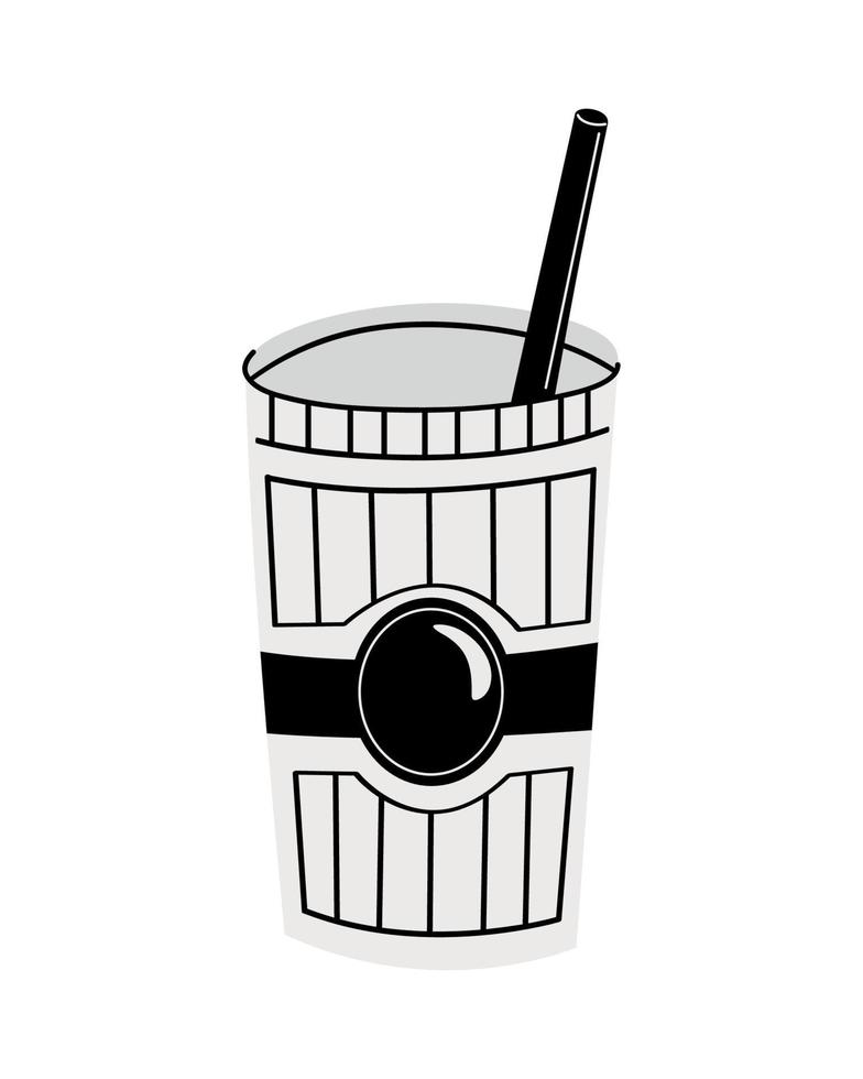 take away with straw vector
