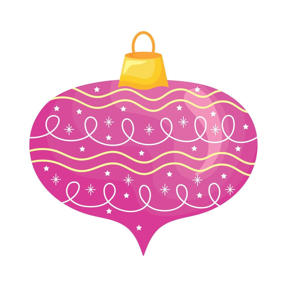 pink christmas ball hanging vector