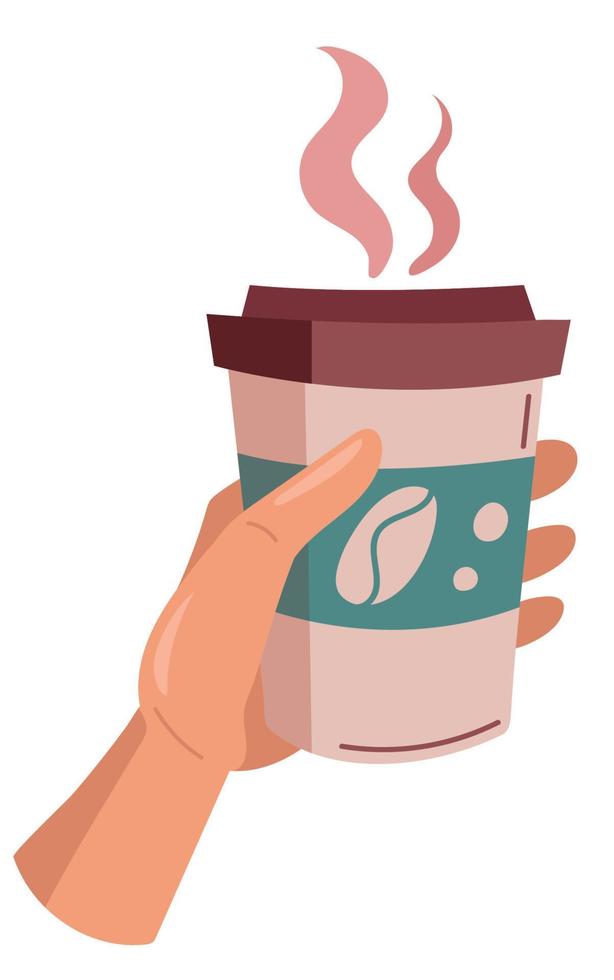 hand with take away coffee vector