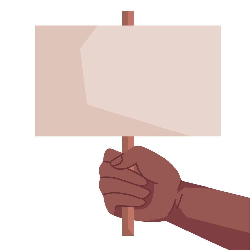 hand lifting banner protest vector