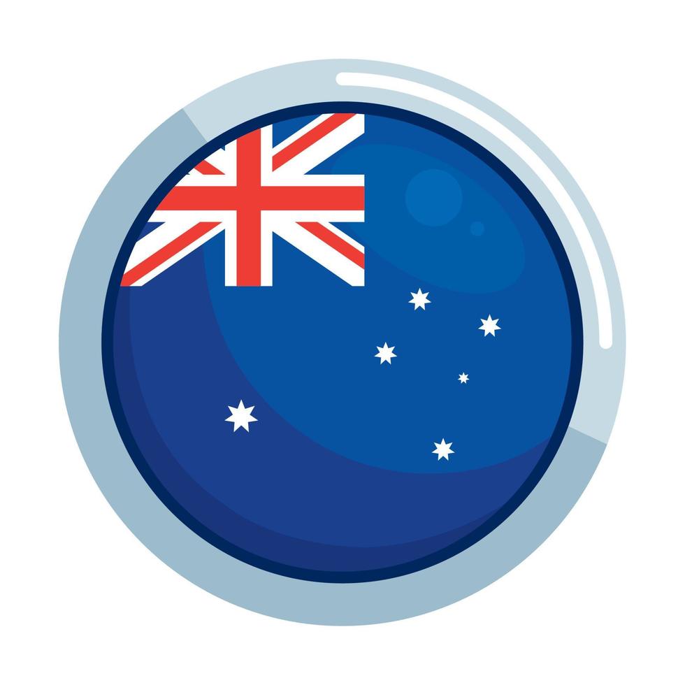 bandera australiana en el botón vector