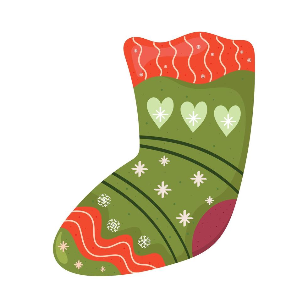 calcetín decorativo de navidad vector