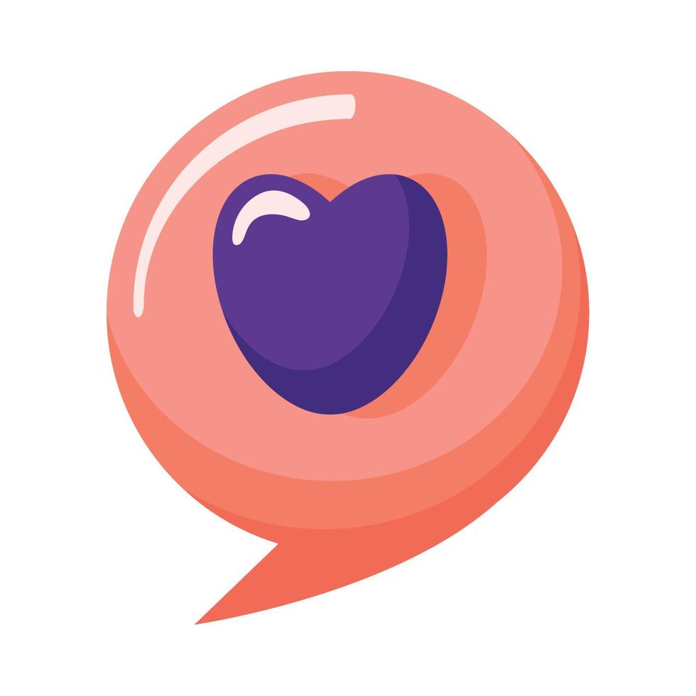 speech bubble with heart vector