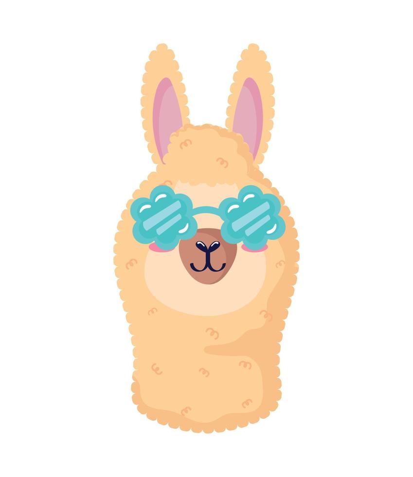 llama con gafas de sol vector