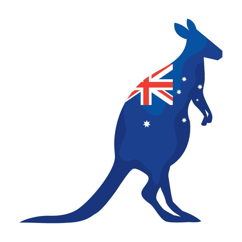 bandera australiana en canguro vector