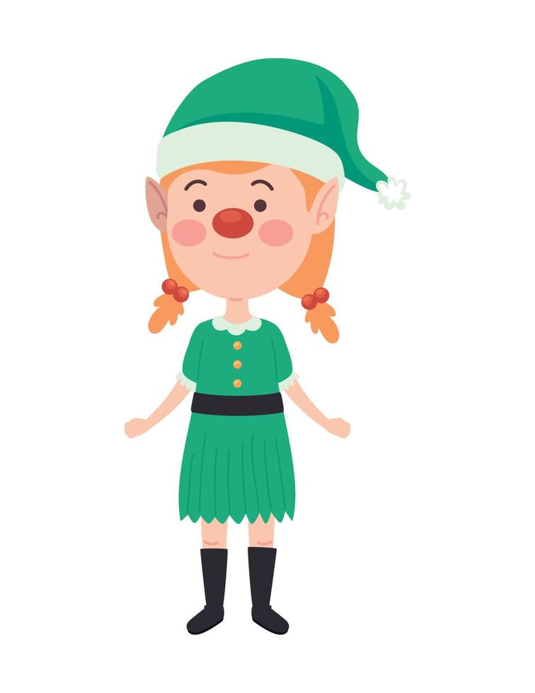 cute elf happy vector