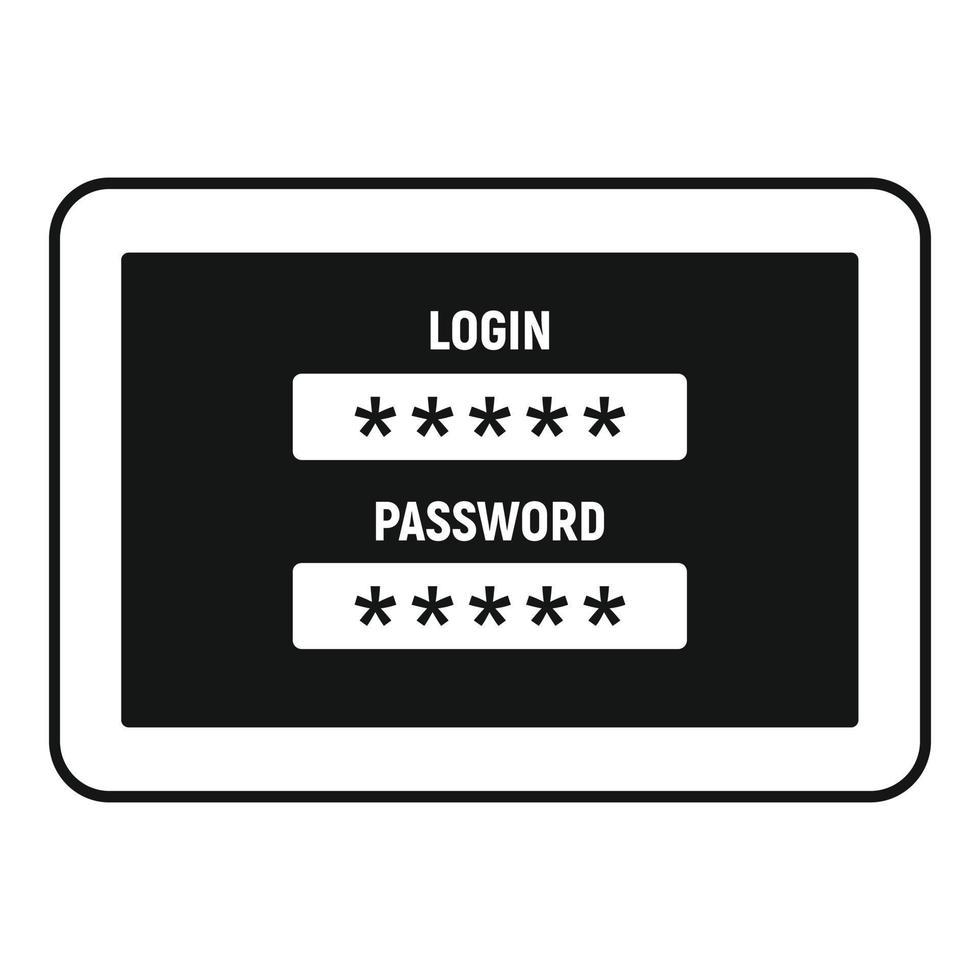 Web bank login icon, simple style vector