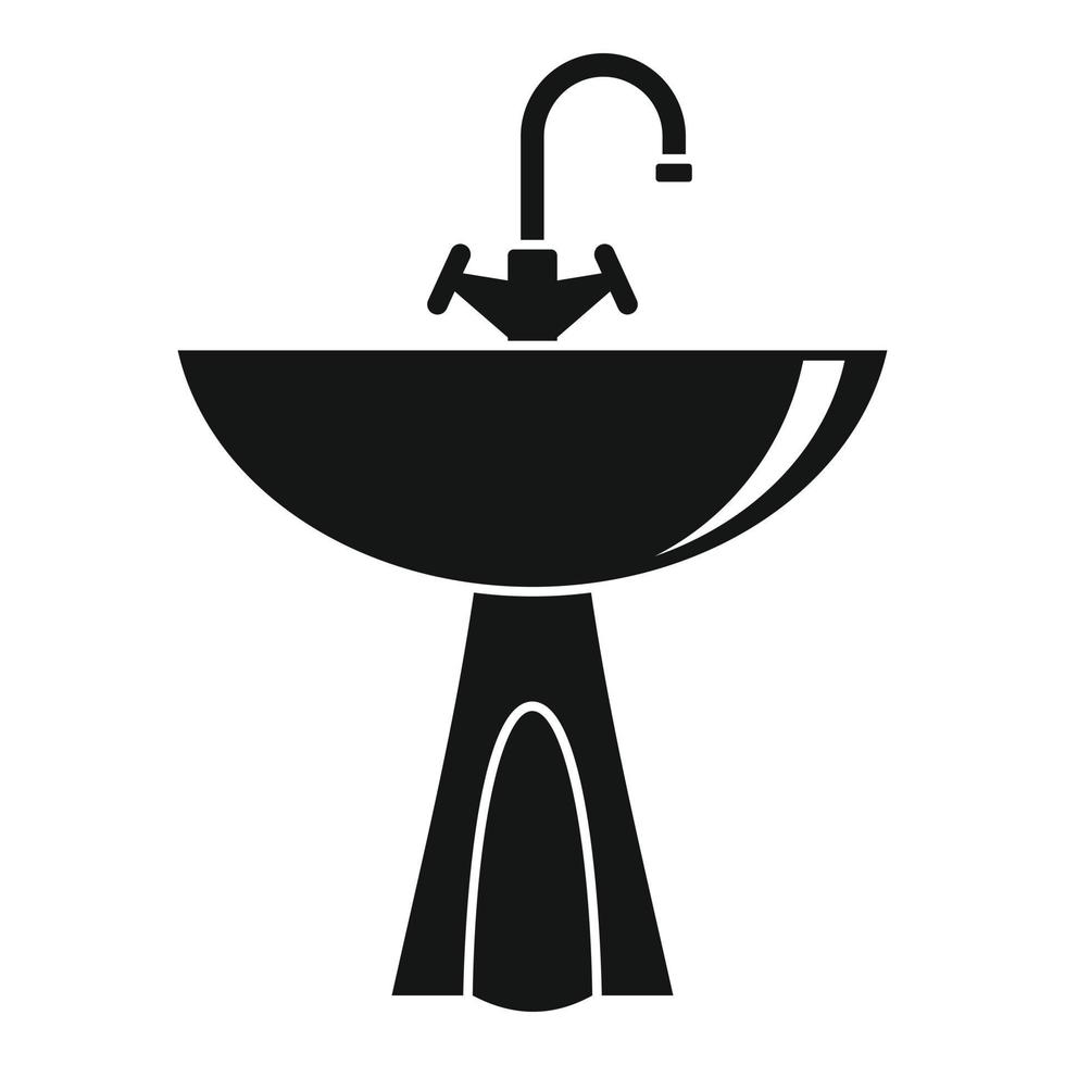 Washbasin icon, simple style vector