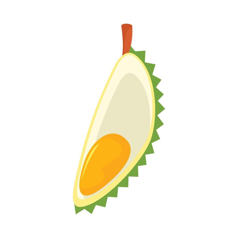 Cover slice durian icon, flat style vector