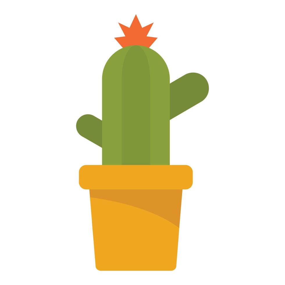 Cactus pot icon, flat style vector