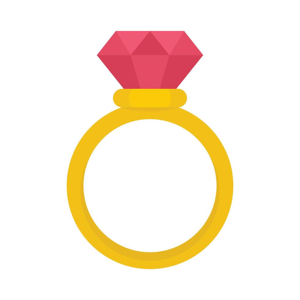 Brilliant ring icon, flat style vector