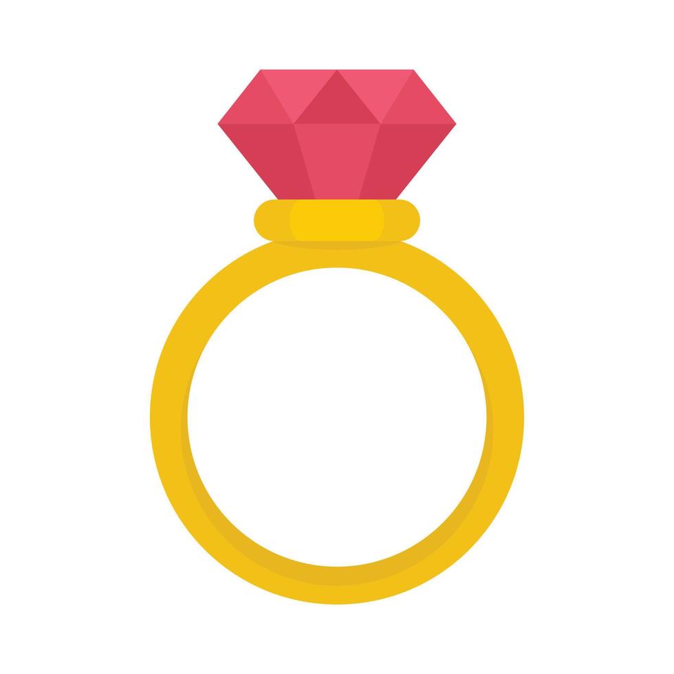 Brilliant ring icon, flat style vector