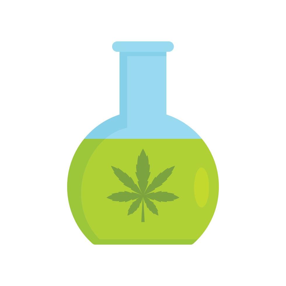 icono de matraz de marihuana, tipo plano vector