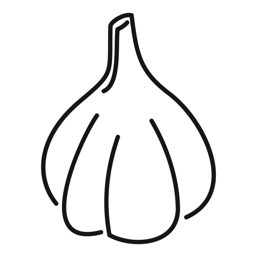 Food garlic icon, outline style vector