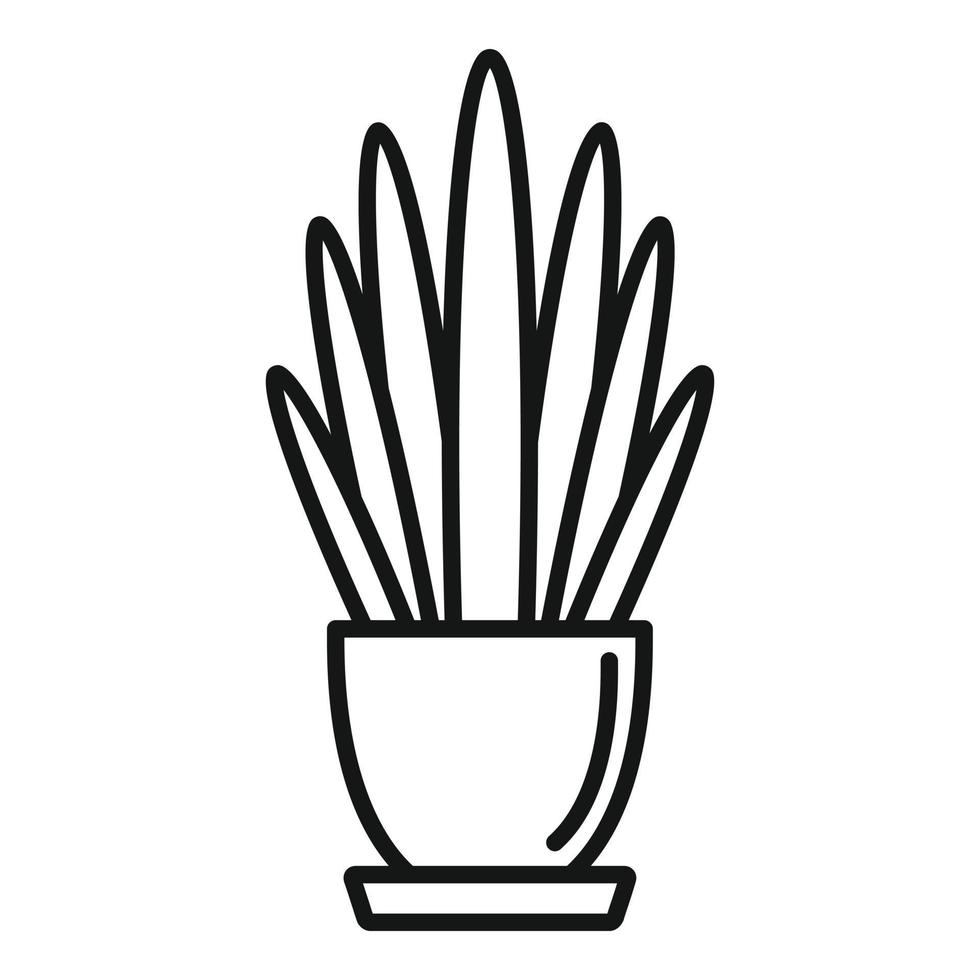 Long high leaf houseplant icon, outline style vector