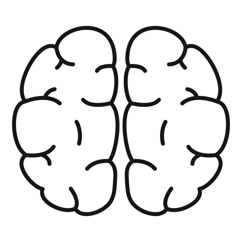 icono del cerebro humano, estilo de contorno vector