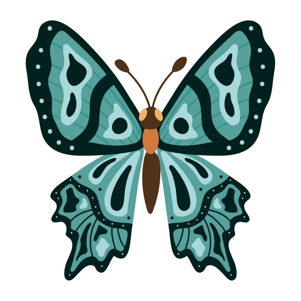 silueta animal mariposa azul vector