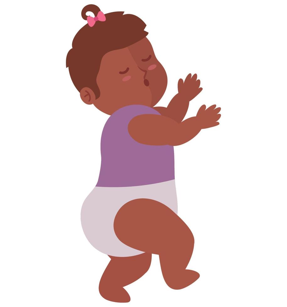 afro little girl baby vector