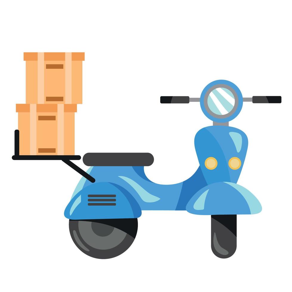 delivery boxes in motorcycle vector
