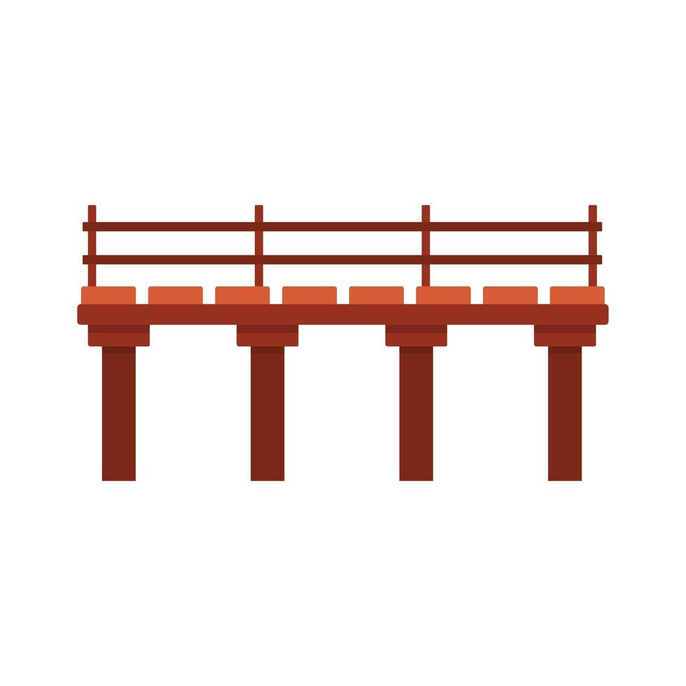 River bridge icon, flat style vector