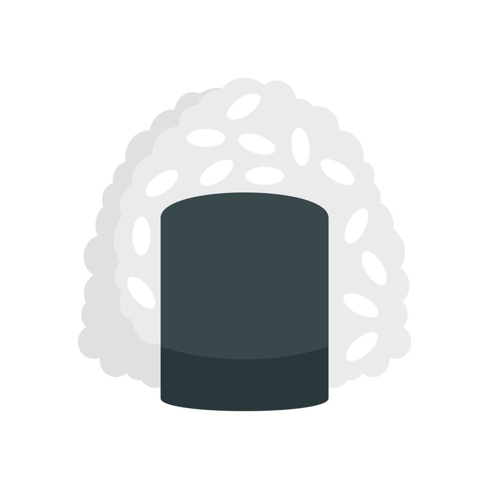 Rice sushi icon, flat style vector