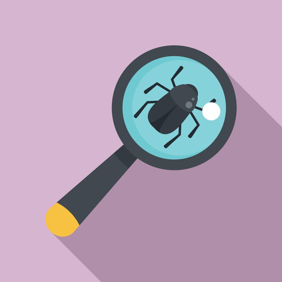 Virus bug icon, flat style vector