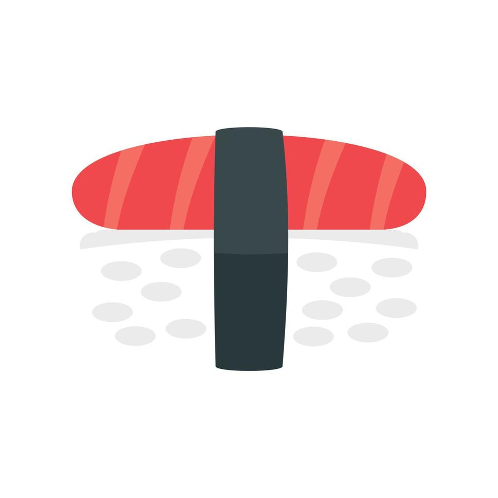 Tuna meat rice sushi icon, flat style vector