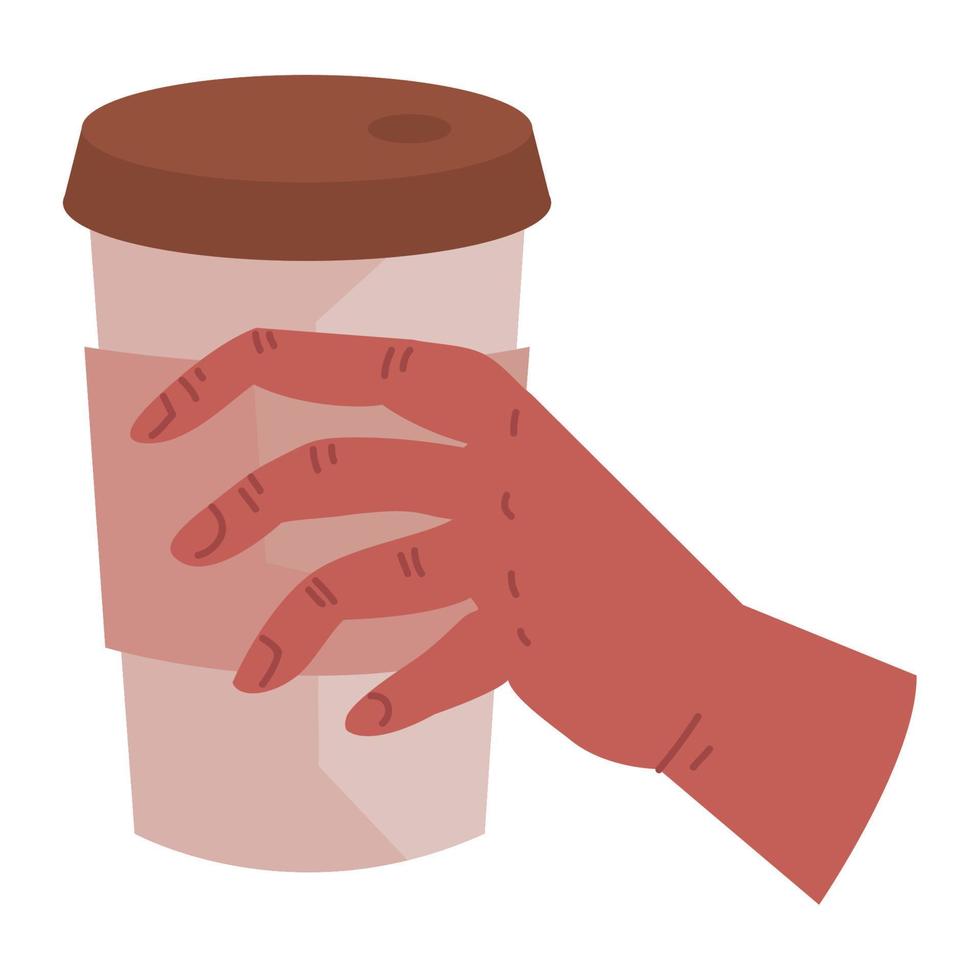 hand with take away coffee vector