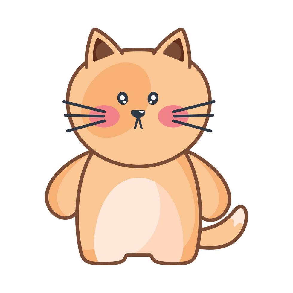 lindo gato kawaii animal vector