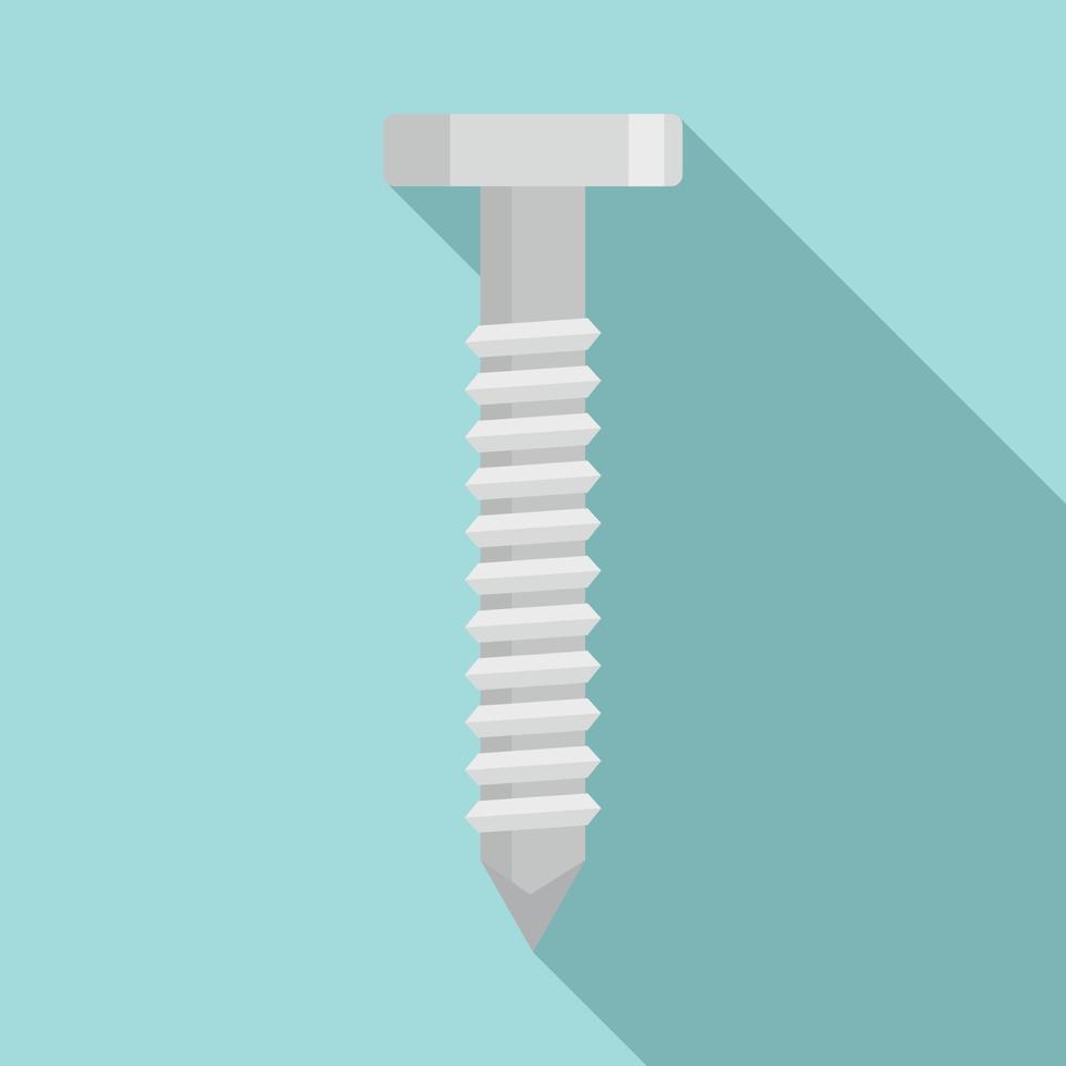 Screw-bolt hardware icon, flat style vector