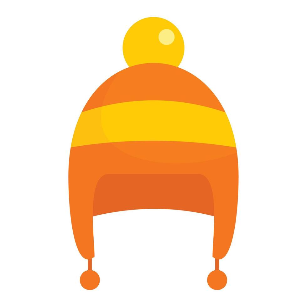 icono de sombrero de invierno chico, estilo plano vector