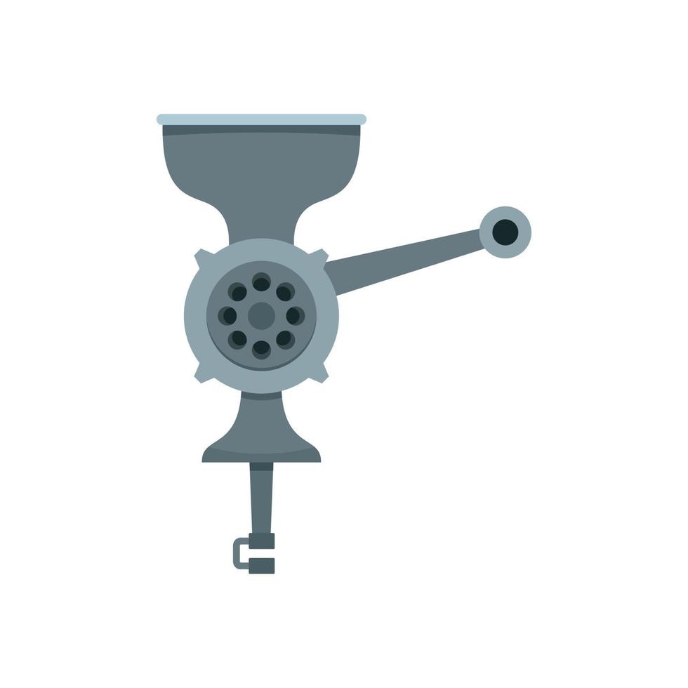 Hand meat grinder icon, flat style vector