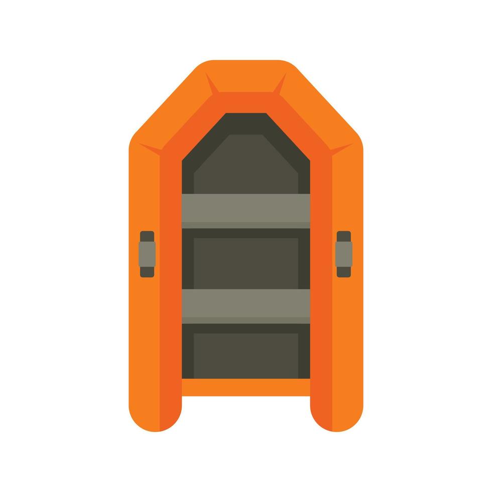 Rubber inflatable boat icon, flat style vector