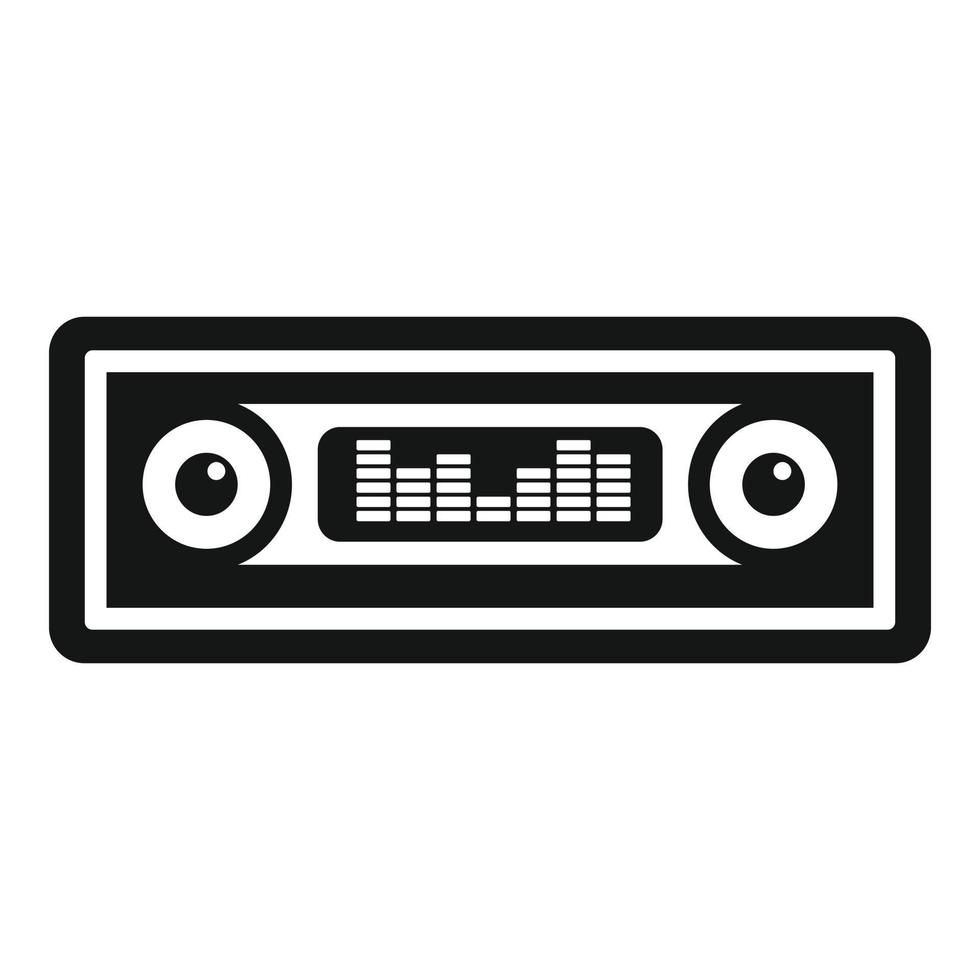 Car audio icon, simple style vector