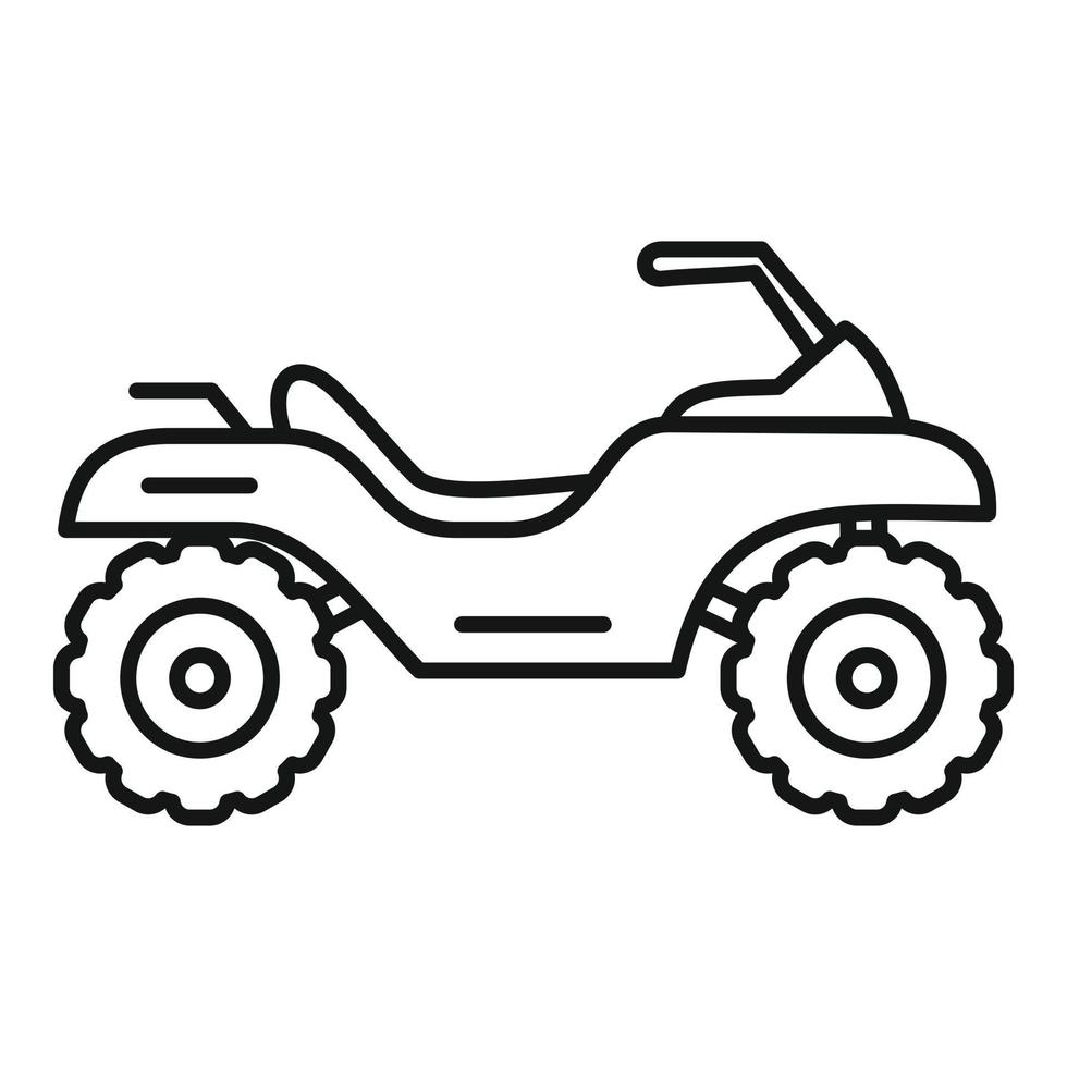 Top quad bike icon, outline style vector
