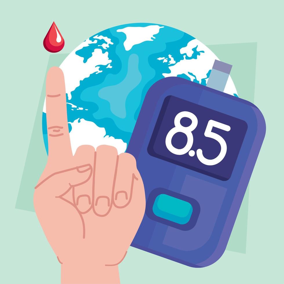 glucometer with earth planet vector