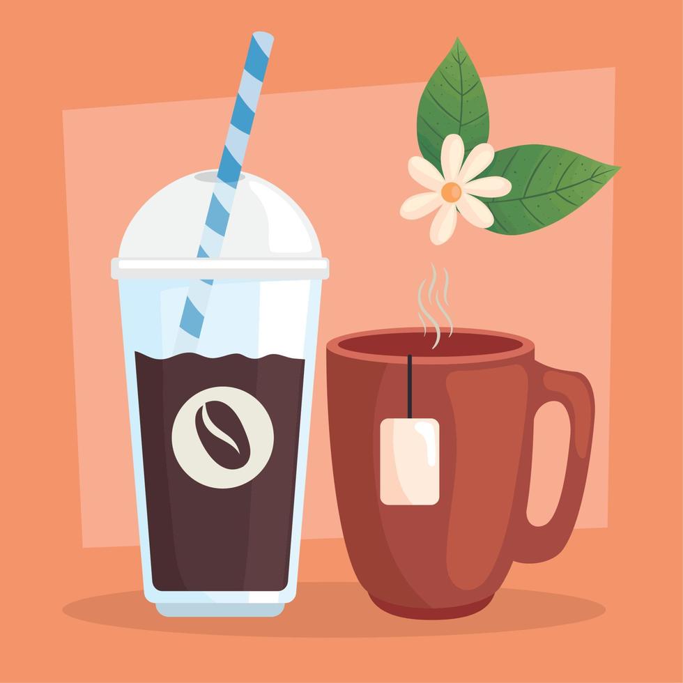 coffee mug and iced vector