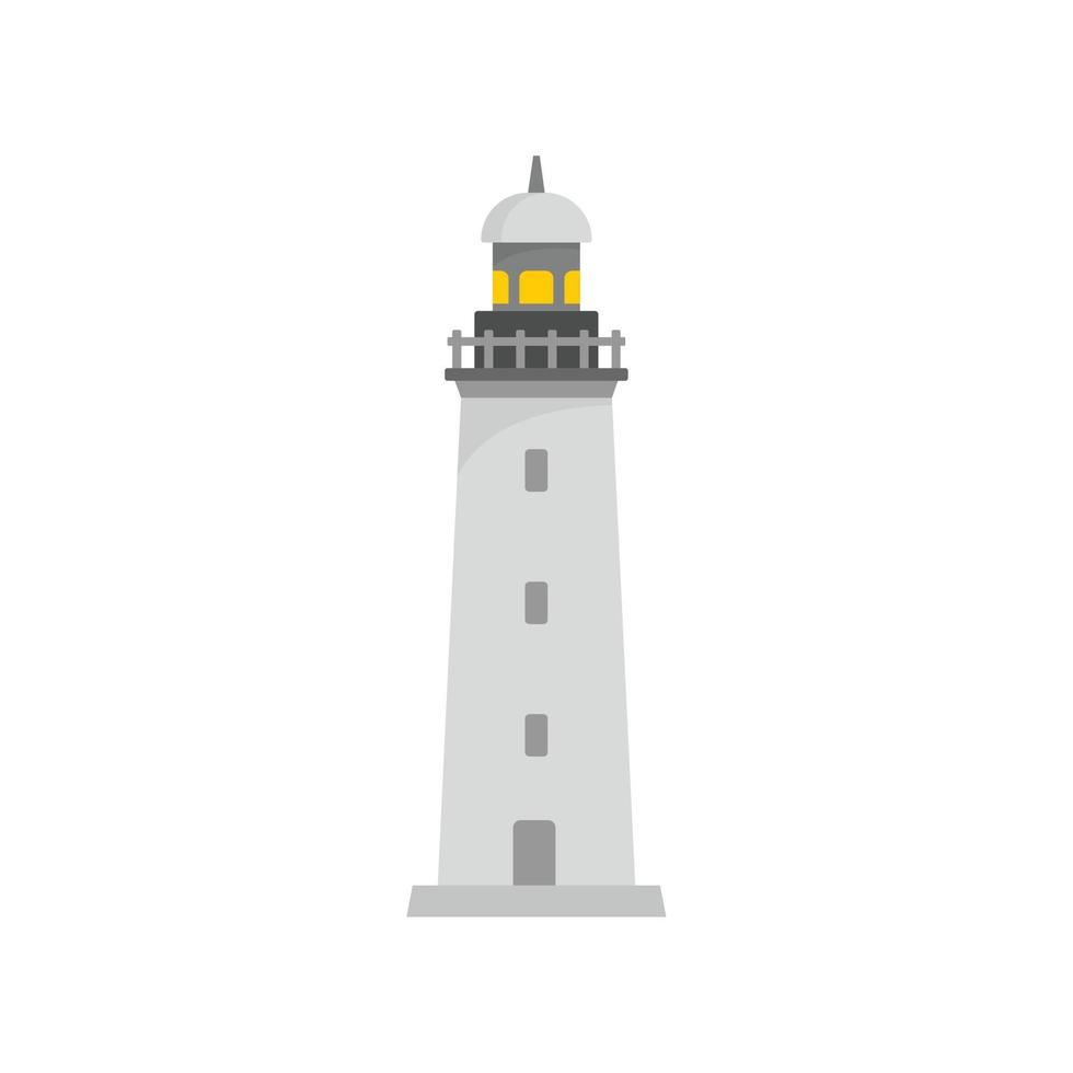 Guide lighthouse icon, flat style vector
