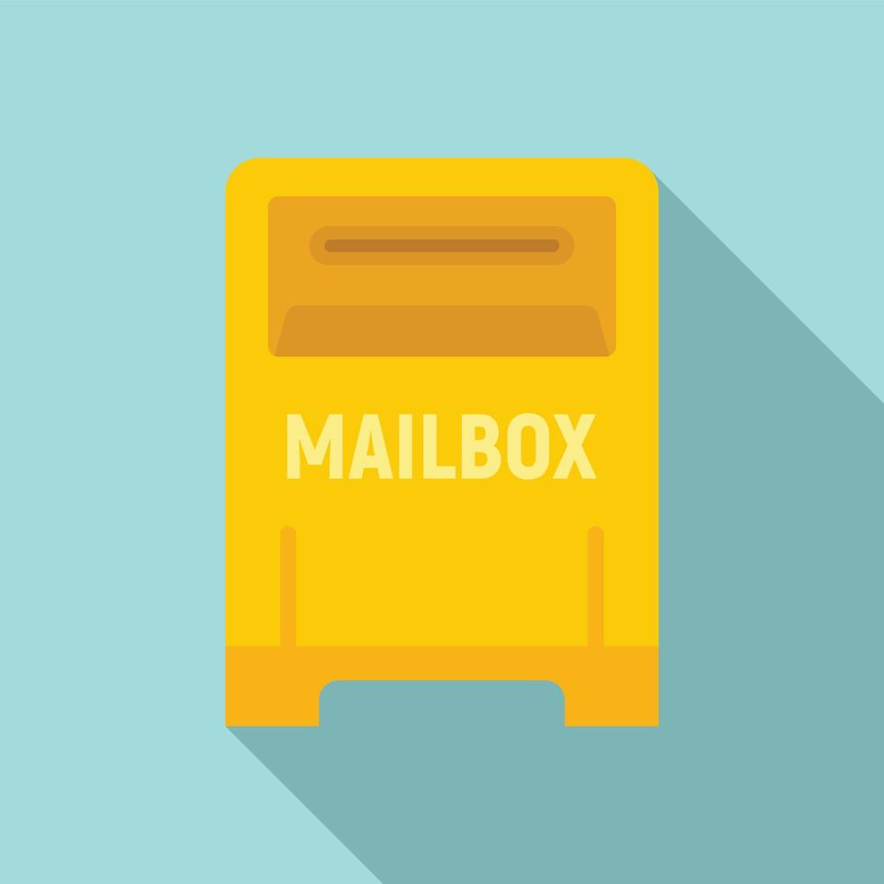 Street mailbox icon, flat style vector