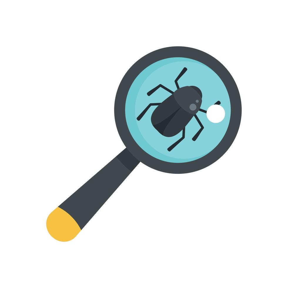 Virus bug icon, flat style vector