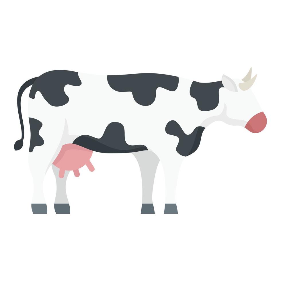 icono de vaca bovina, estilo plano vector