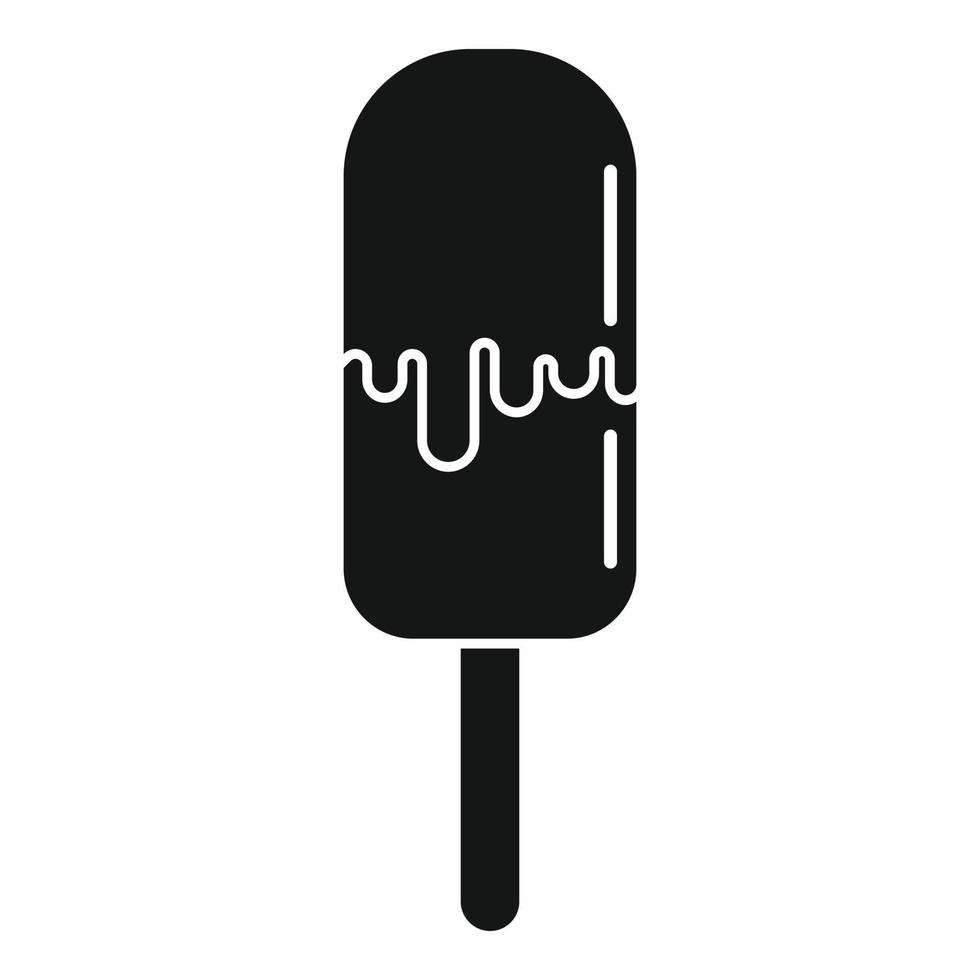 Fruit chocolate popsicle icon, simple style vector