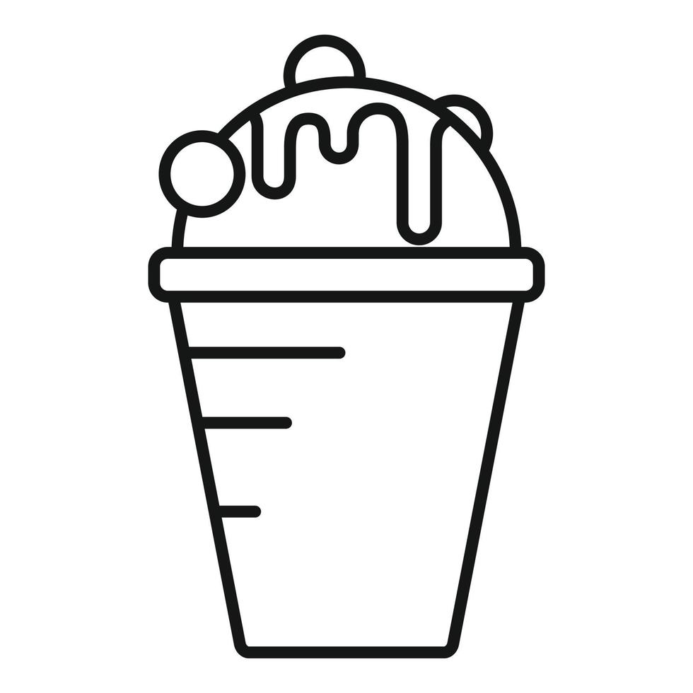 Cold ice cream icon, outline style vector