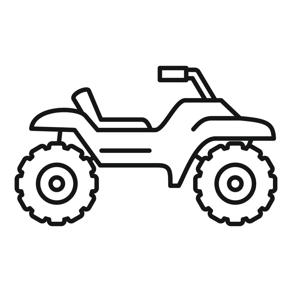 Dirt tire quad bike icon, outline style vector