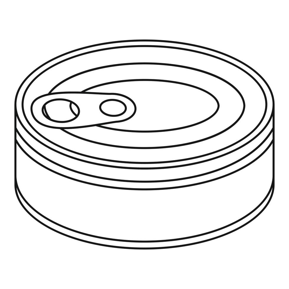 Tuna can icon, outline style vector