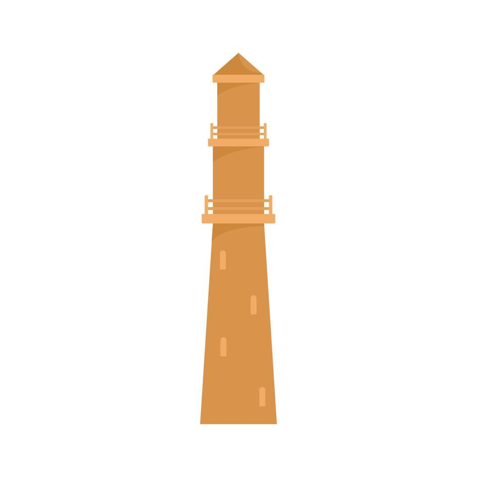 Brown lighthouse icon, flat style vector