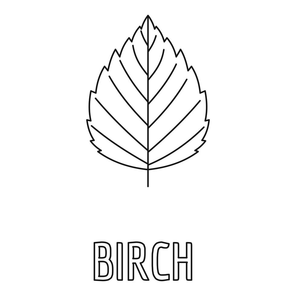 Birch leaf icon, outline style. vector