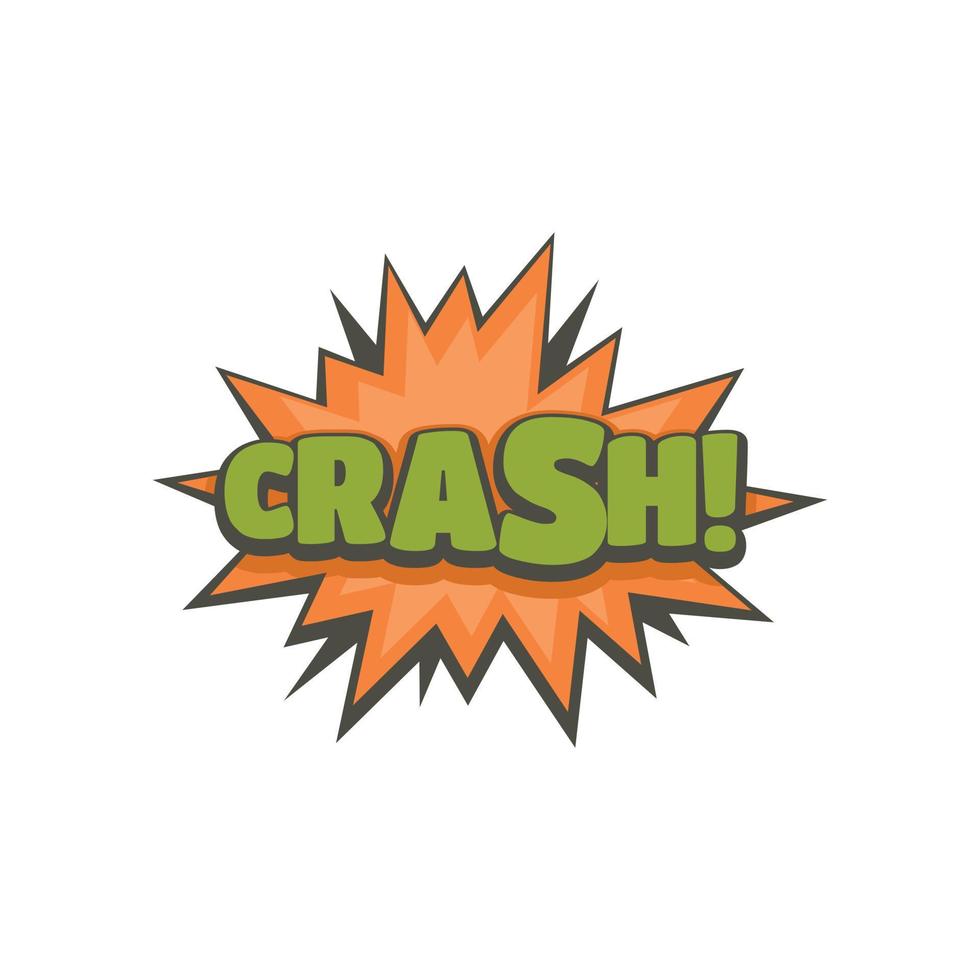 Comic boom crash icon, flat style vector