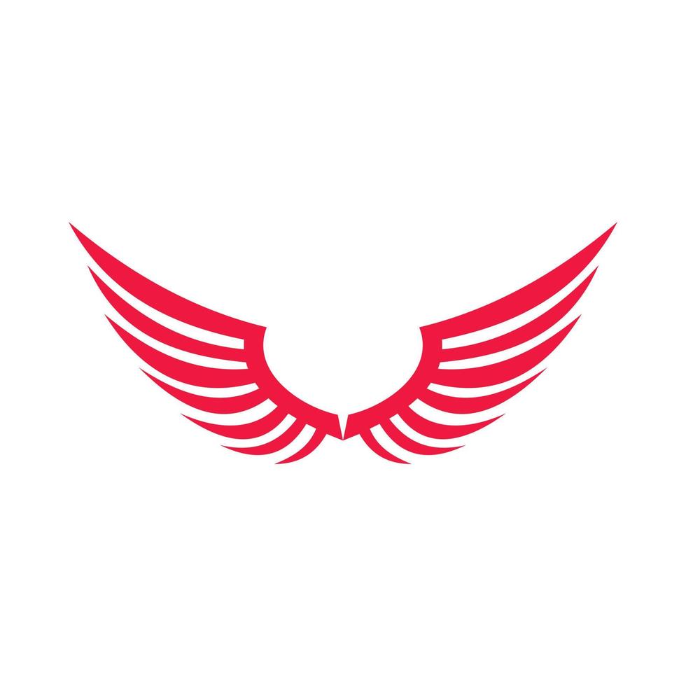 Two red wing icon, flat style vector