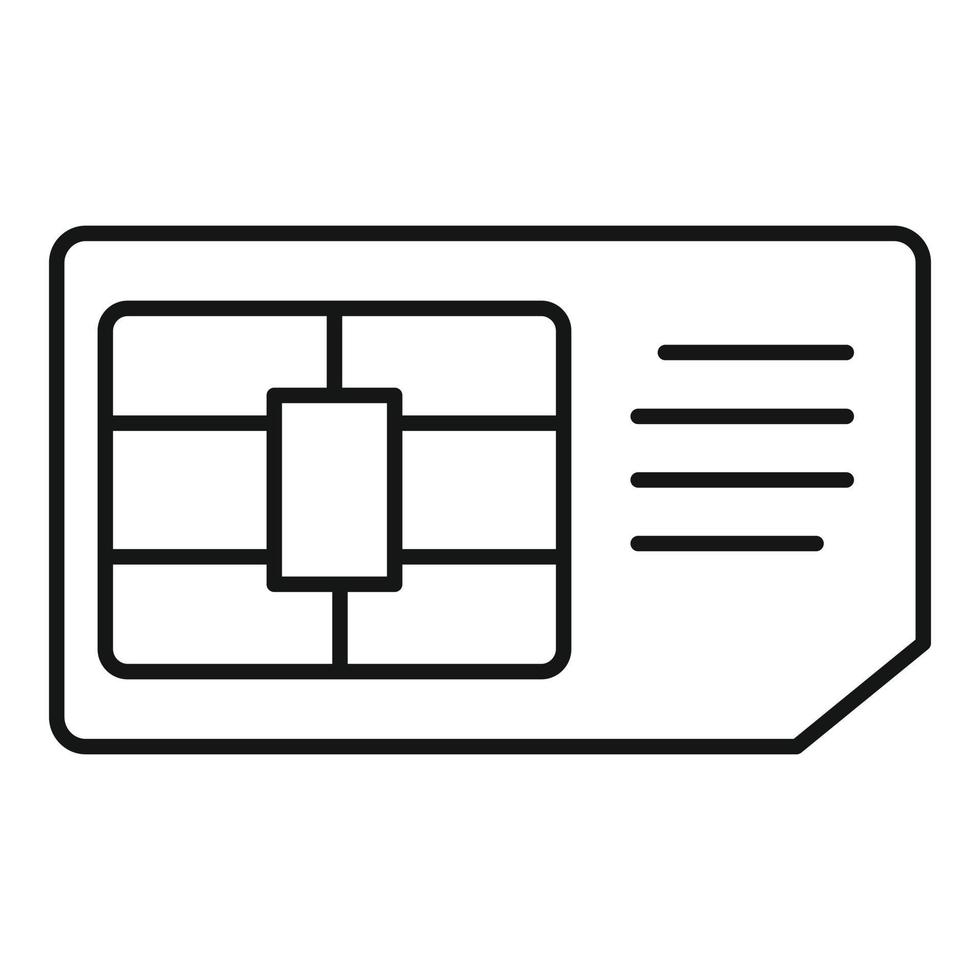 Business sim card icon, outline style vector
